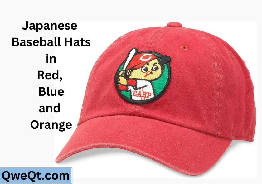 Japanese Baseball Hats in Red, Blue, and Orange